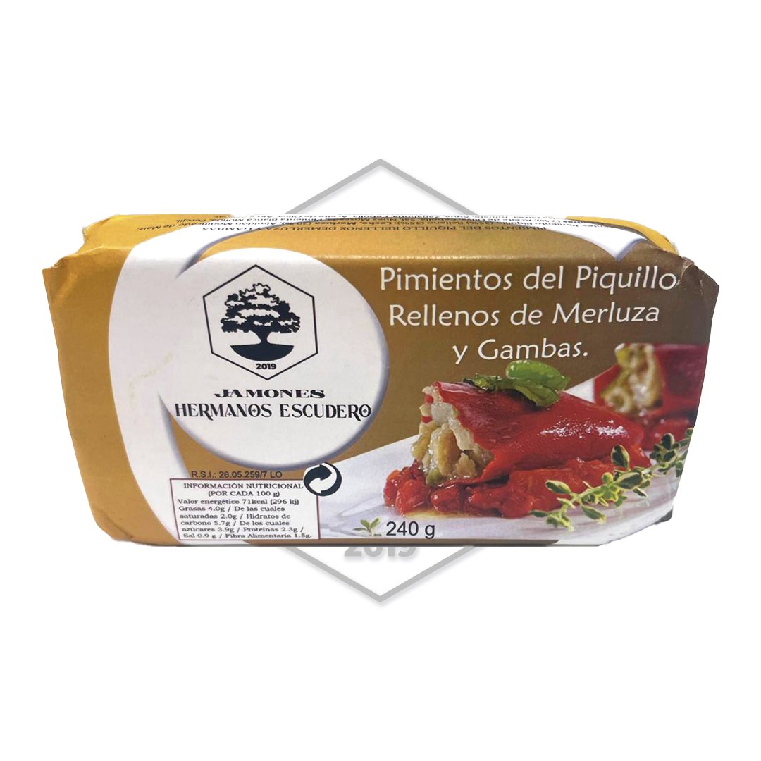 PIMIENTOS RELLENOS MERLUZA CON GAMBAS “ESCUDERO”